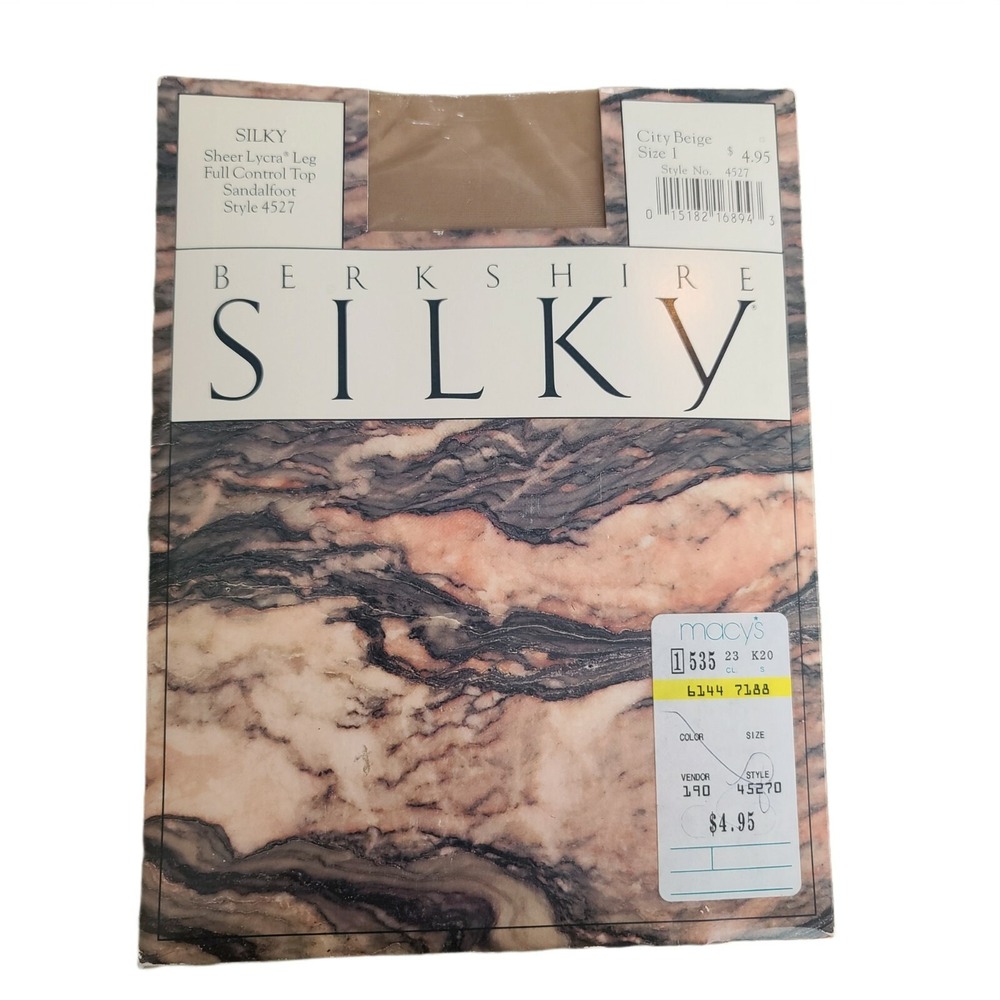 Berkshire Silky Sheer Lycra Leg Control Top Pantyhose CITY BEIGE Sz 1 SM NOS VTG